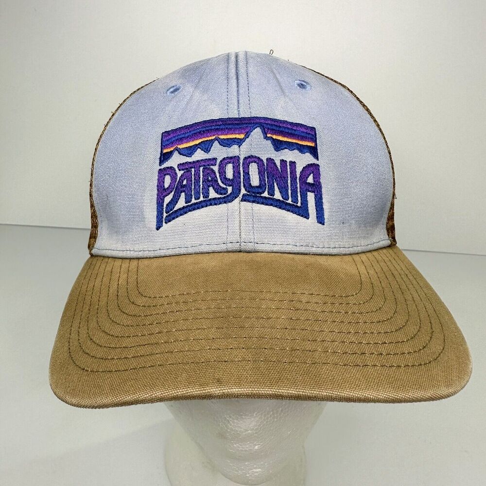 Patagonia Fitz Roy Frostbite Trucker Hat Mesh Snapback Blue Brown 38201 READ